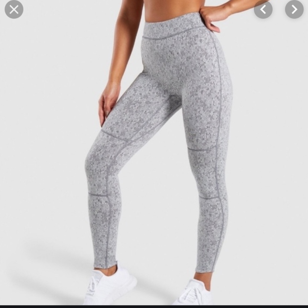 Gymshark Grey Fleur leggings Size XS